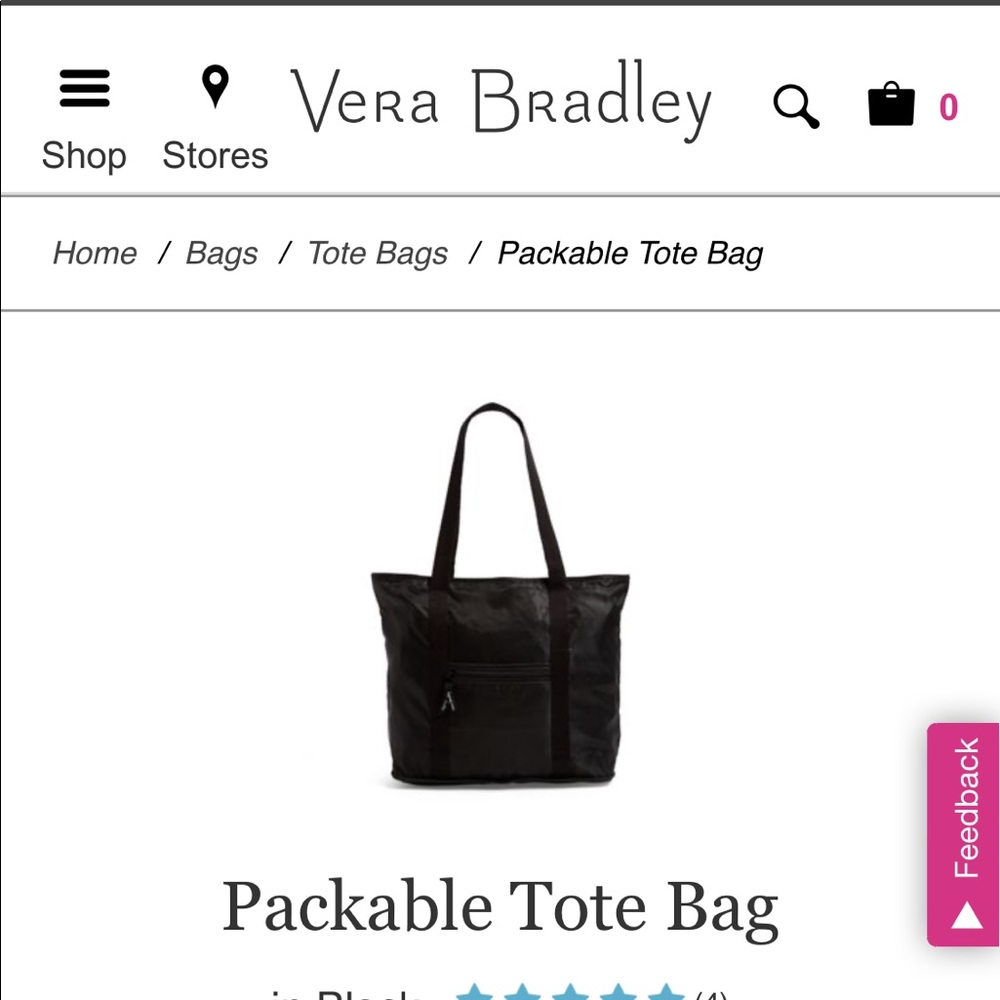 Vera Bradley Black Tote